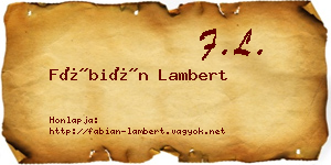 Fábián Lambert névjegykártya