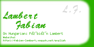 lambert fabian business card